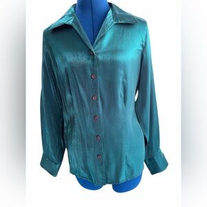 Hillary & Hanson vintage Elegant Teal Women's Top